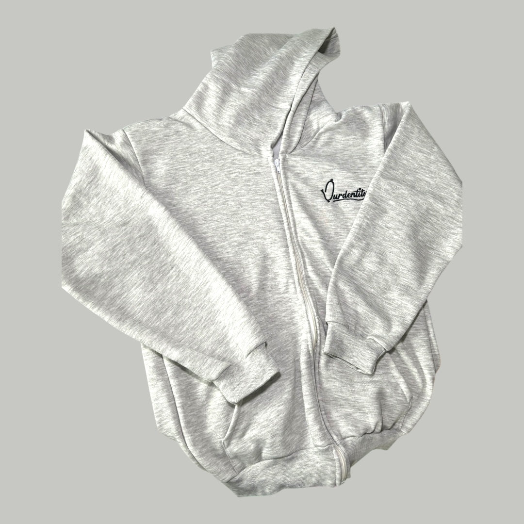 Silver Grey Full Zip Hoodie