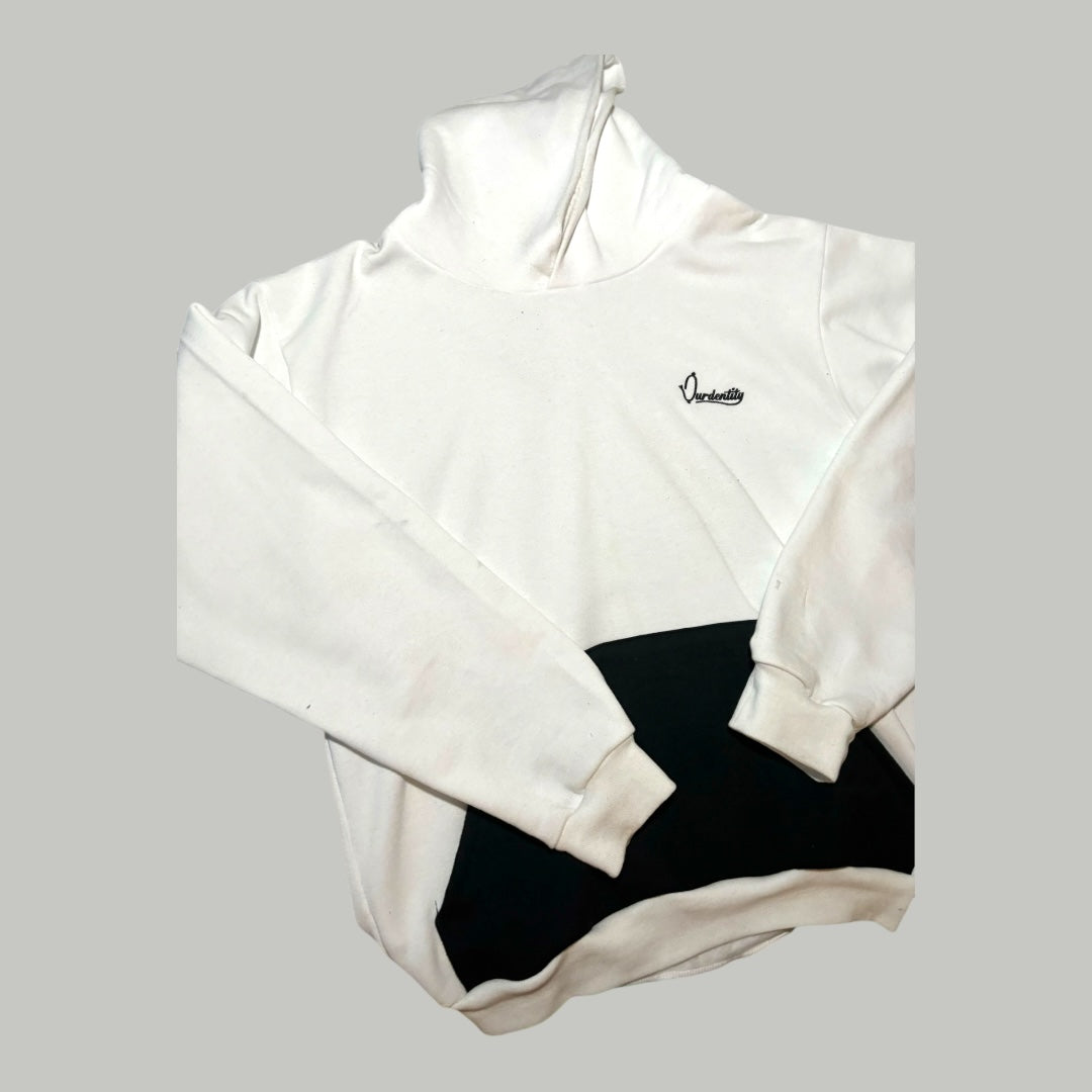 White and Black Overhead Hoodie