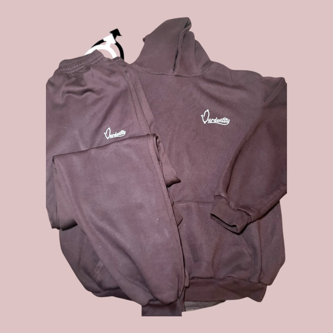 Brown Overhead Cuff Bottom Tracksuit