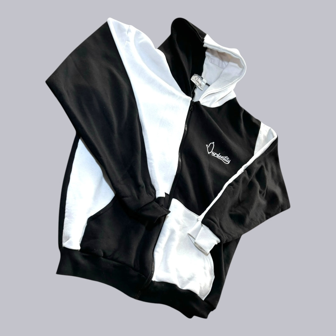 Chequered Full Zip Split Sleeve Cuff Bottom Tracksuit