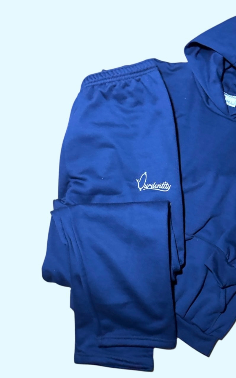 Navy Blue Open Ankle Tracksuit Bottoms