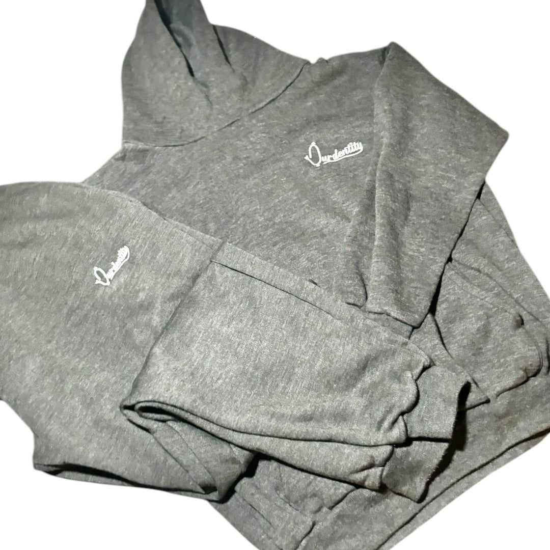 Raven Grey Overhead Cuff Bottom Tracksuit