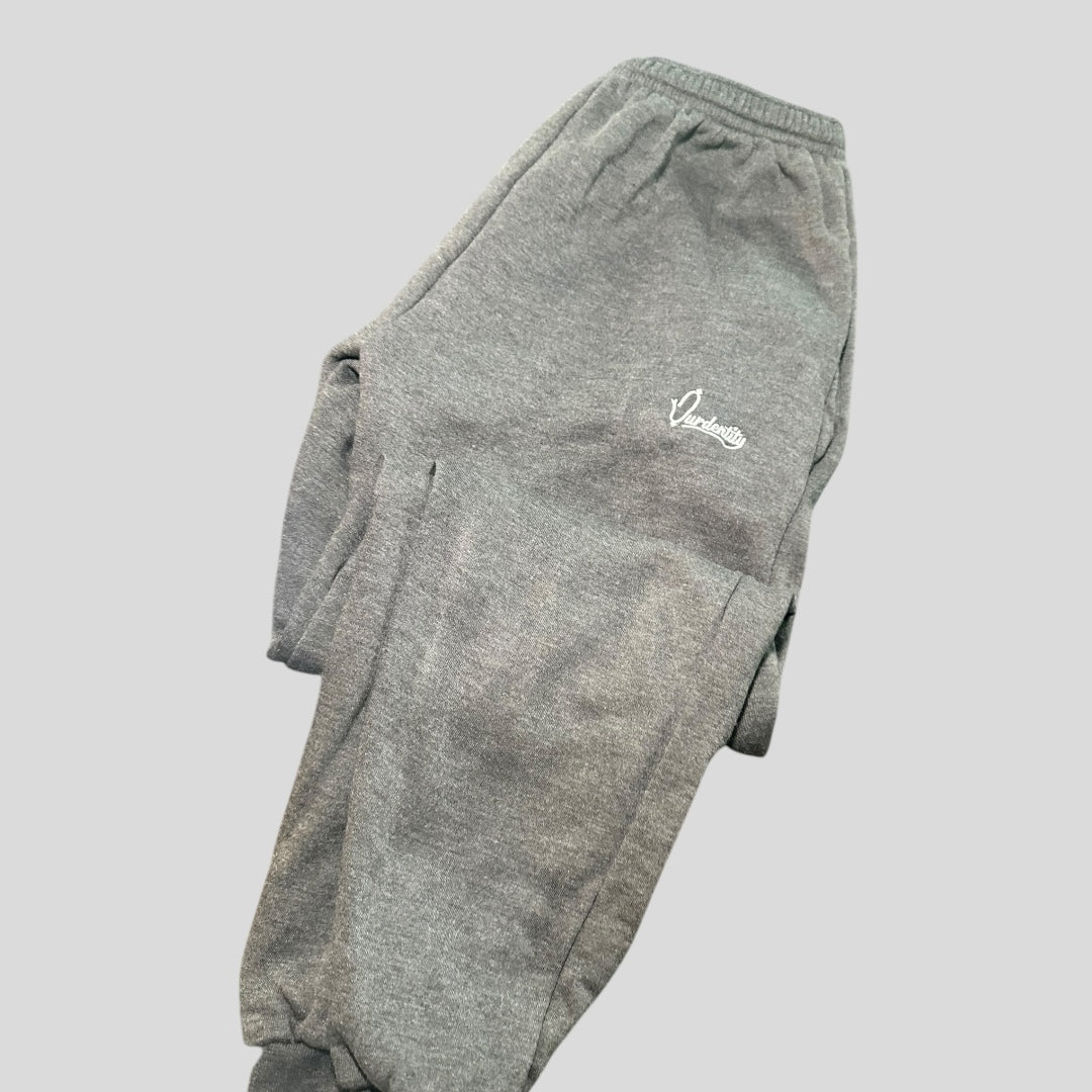 Smoke Grey Cuffed Tracksuit Bottoms