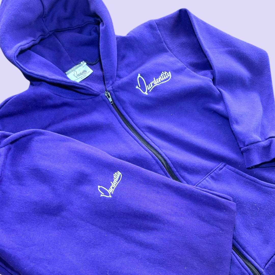 Purple Full Zip Cuff Bottom Tracksuit