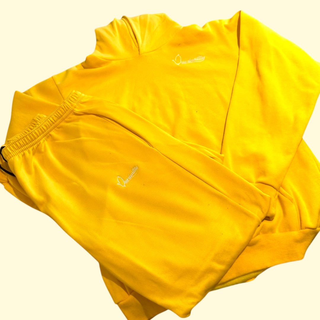 Yellow Overhead Cuff Bottom Tracksuit