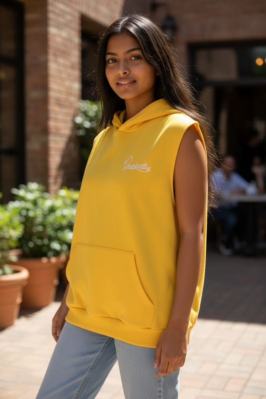 Yellow Sleeveless Hoodie