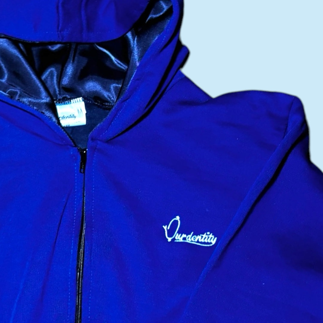 Royal Blue Crop Zip Hoodie
