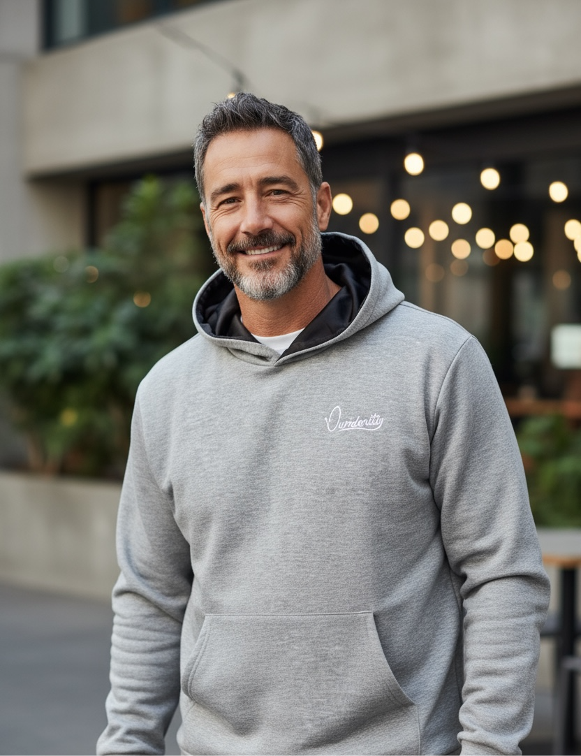 Smoke Grey Overhead Tracksuit with Satin Lined hood and Open Ankle Bottoms