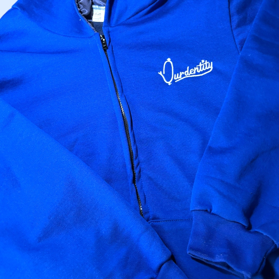 Satin Lined Royal Blue Full Zip Hoodie