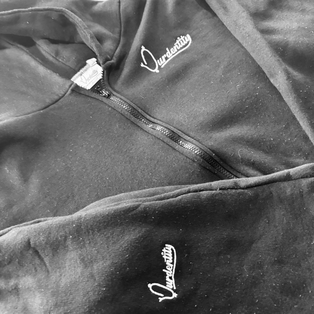 Black Full Zip Cuff Bottom Tracksuit