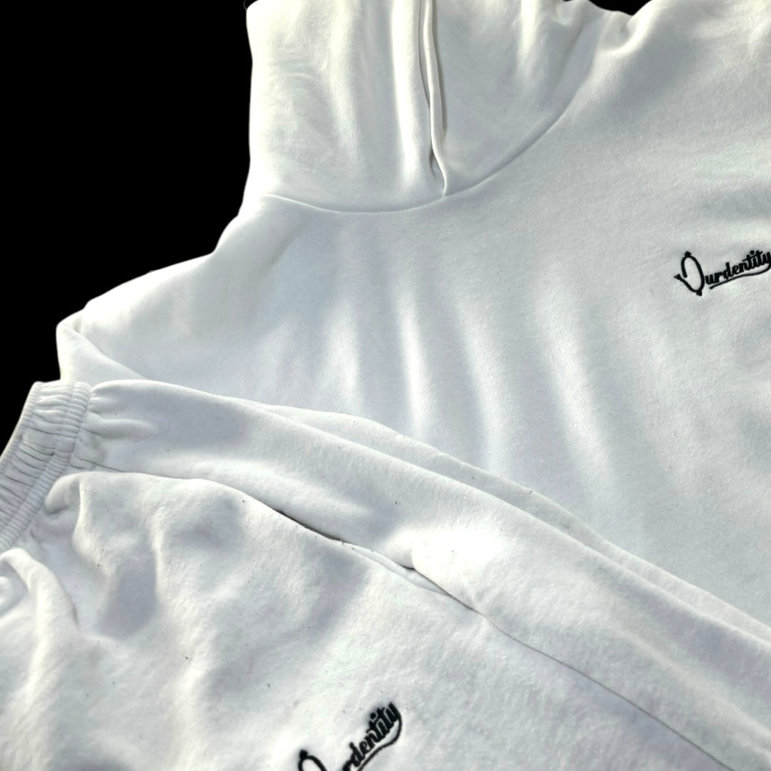 White Overhead Cuff Bottom Tracksuit