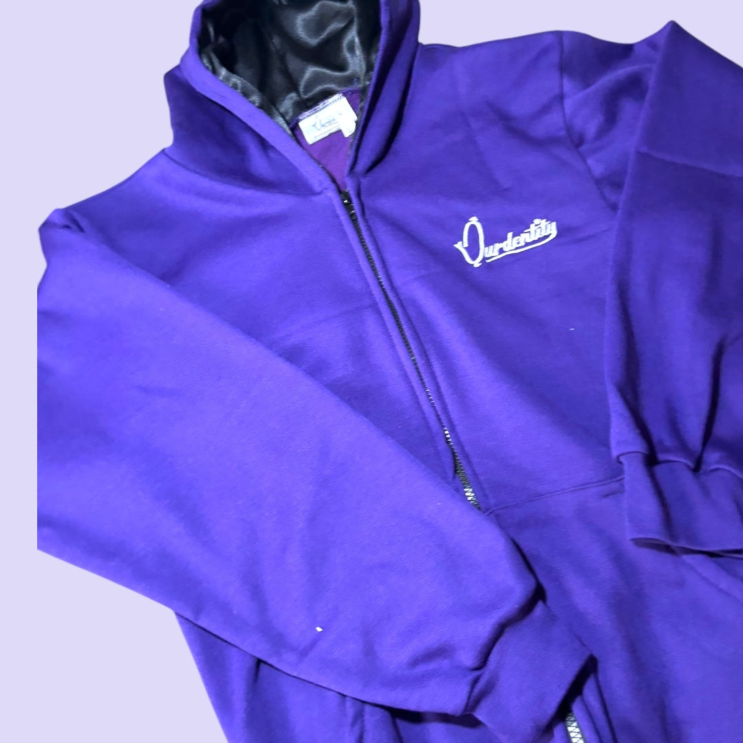 Satin Lined Purple Zip Hoodie