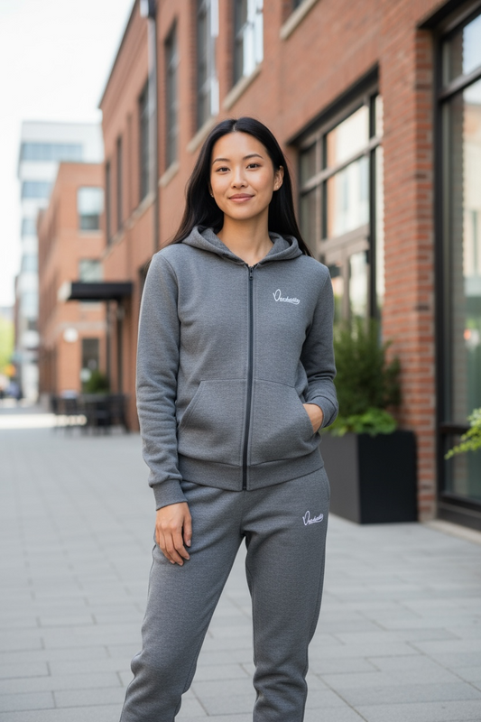 Raven Grey Full Zip Cuff Bottom Tracksuit
