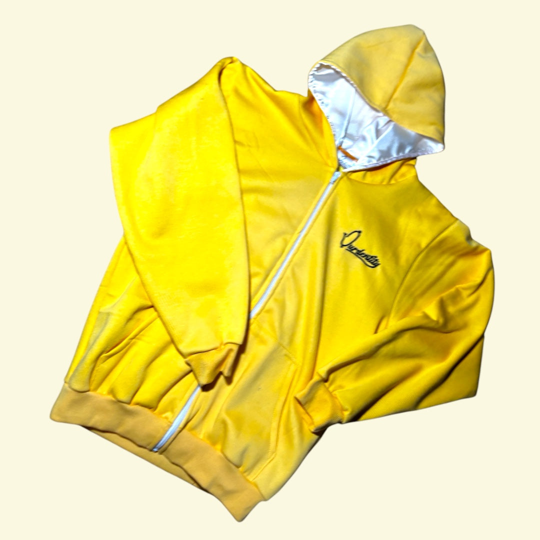 Satin Lined Yellow Zip Hoodie