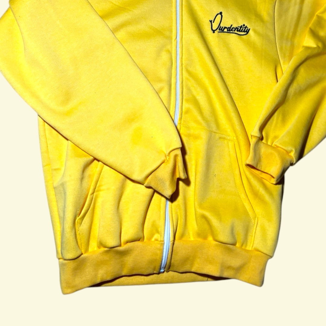 Satin Lined Yellow Zip Hoodie