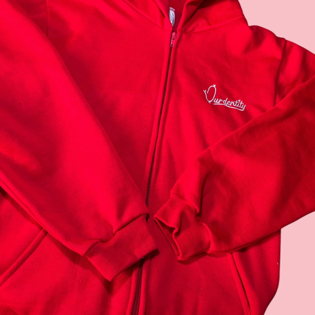 Red Full Zip Hoodie