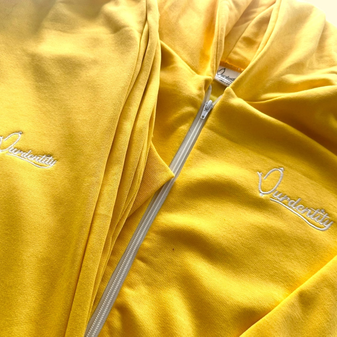 Yellow Full Zip Cuff Bottom Tracksuit