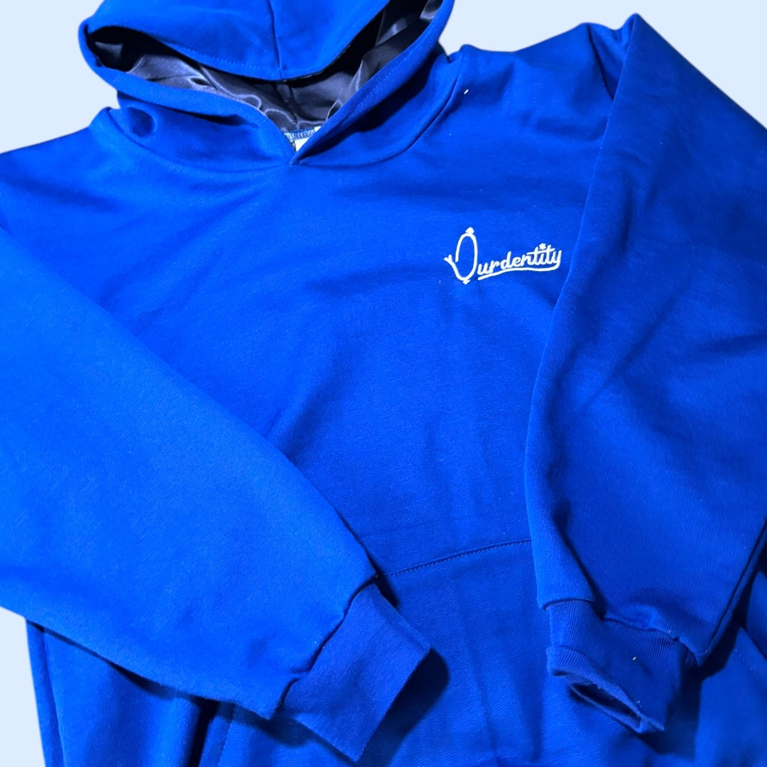 Satin Lined Royal Blue Overhead Hoodie