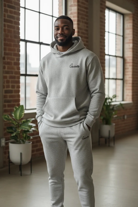 Silver Grey Overhead Cuff Bottom Tracksuit