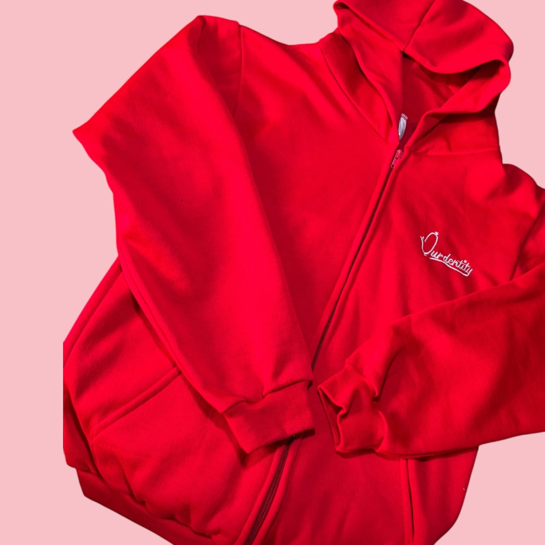 Red Full Zip Hoodie