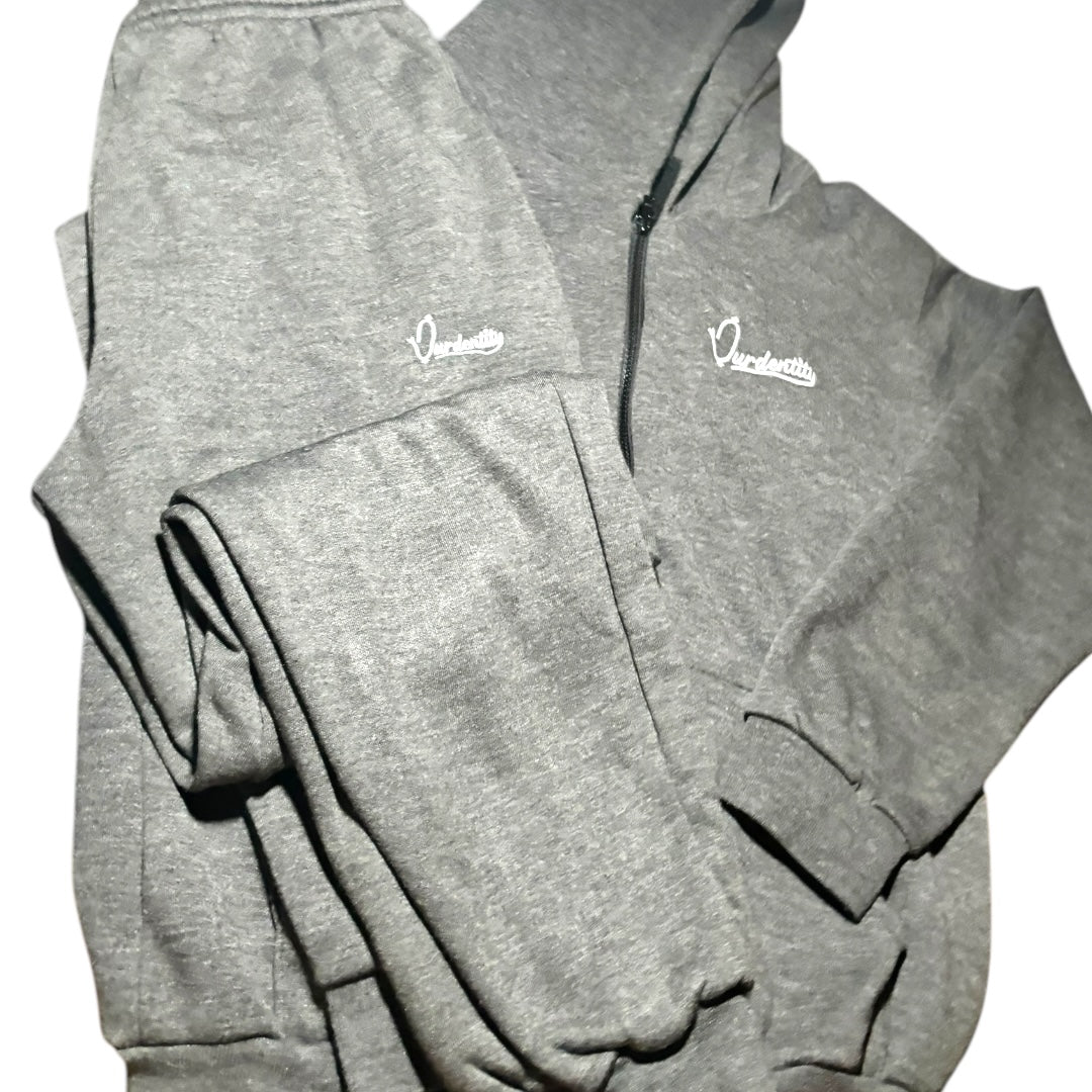 Raven Grey Zip Cuff Bottom Tracksuit