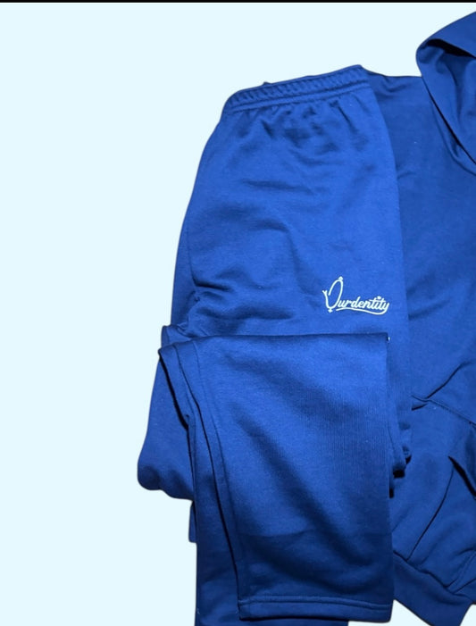 Navy Blue Open Ankle Tracksuit Bottoms