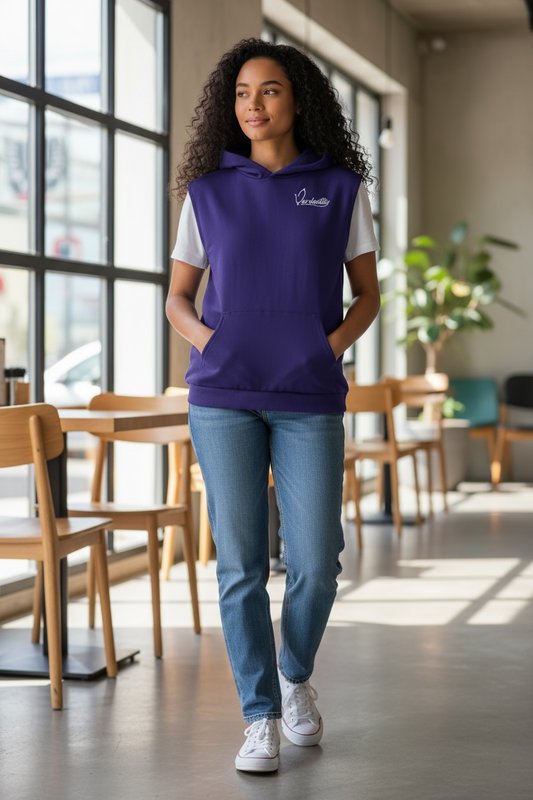 Purple Sleeveless Hoodie