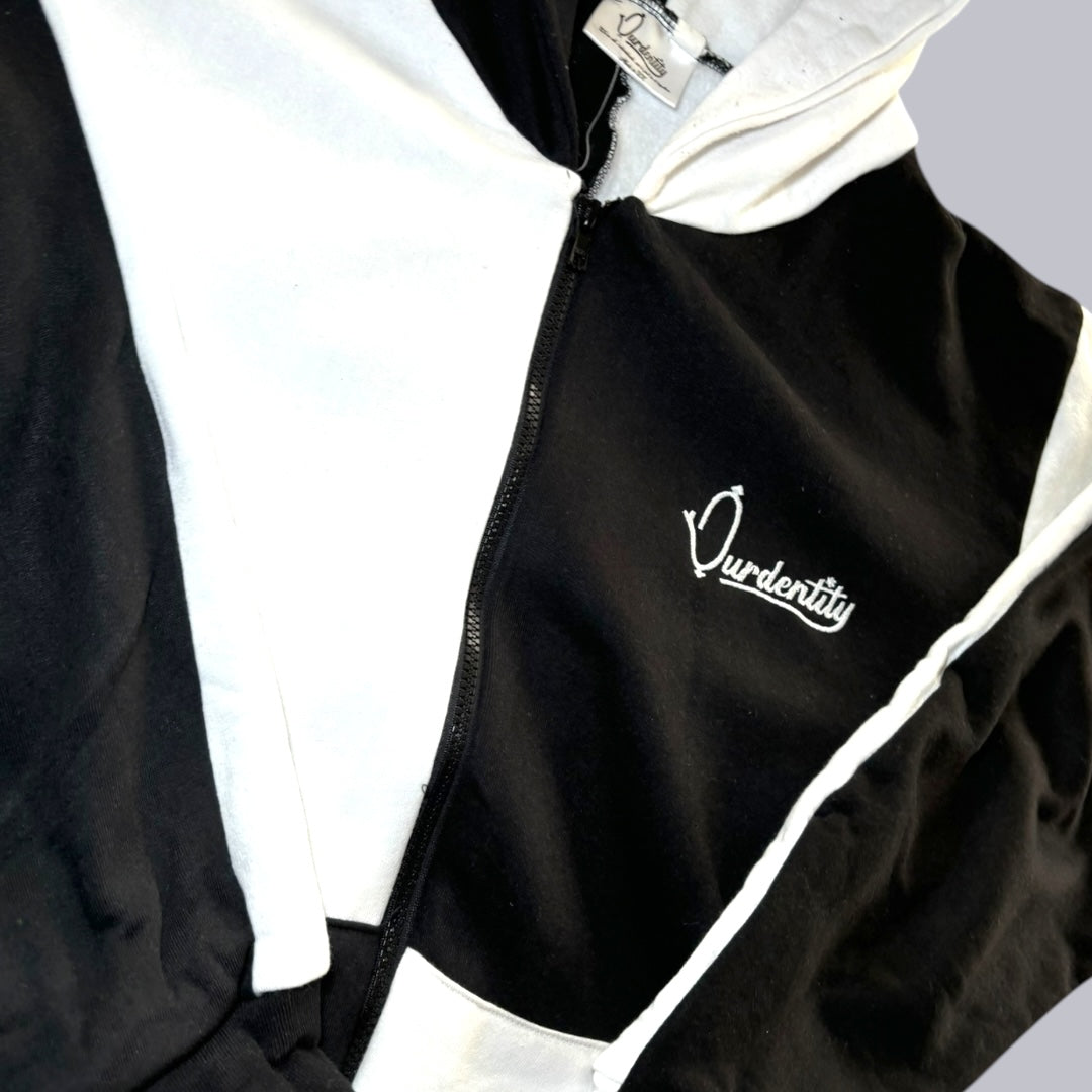 Chequered Full Zip Split Sleeve Cuff Bottom Tracksuit