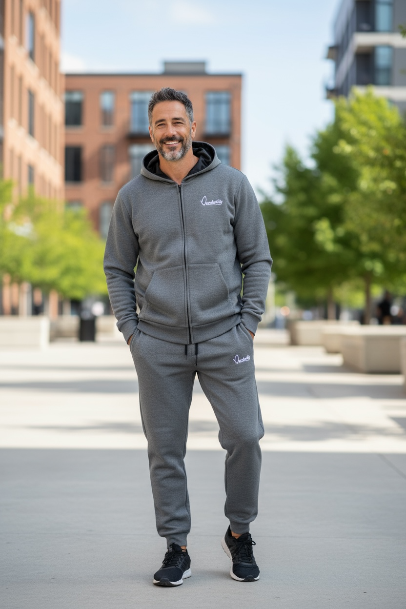 Satin Lined Raven Grey Full Zip Hoodie