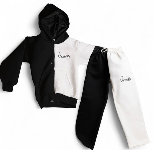 Kids Black and White Tracksuit