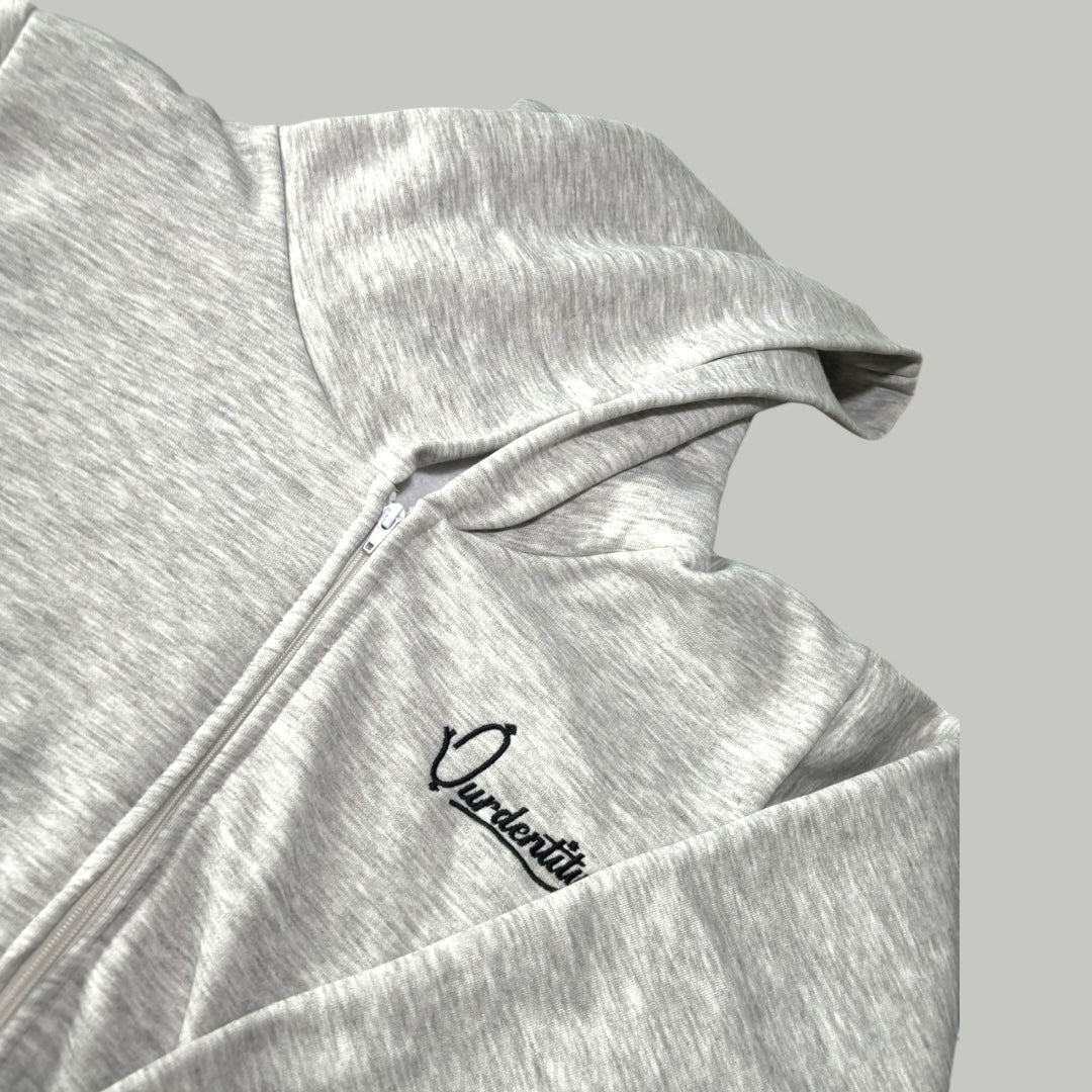 Silver Grey Full Zip Hoodie