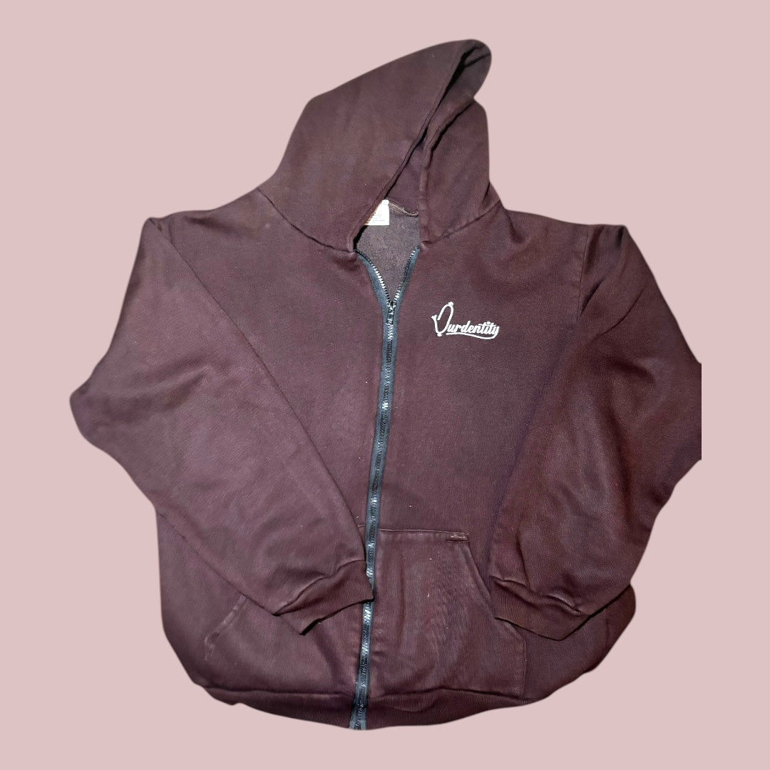 Brown Zip Cuffed Bottom Tracksuit