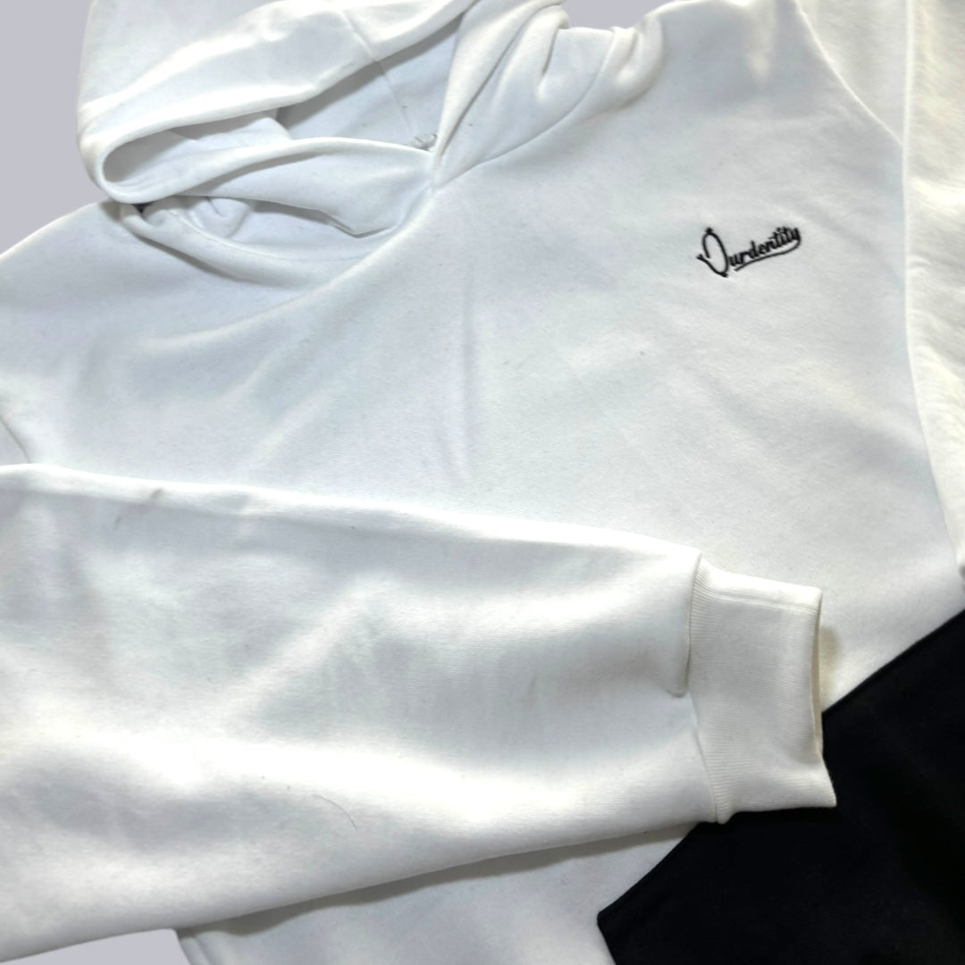 White and Black Overhead Hoodie