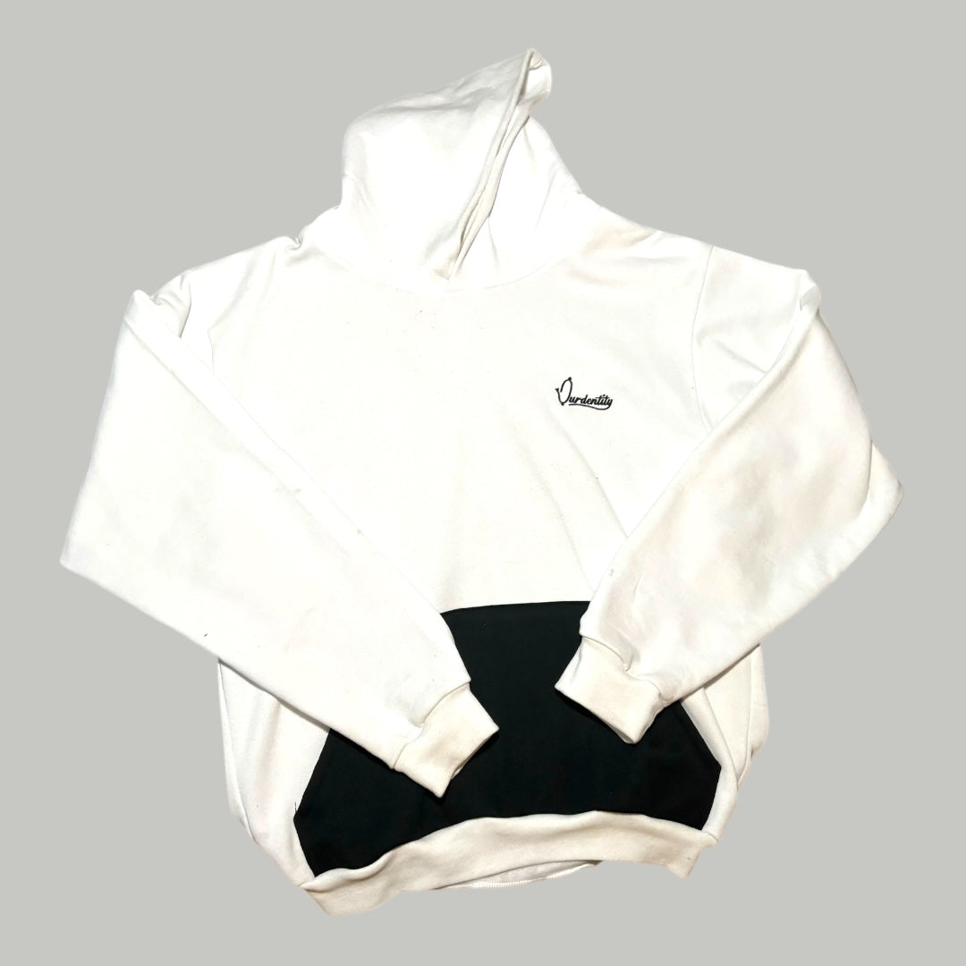 White and Black Overhead Hoodie