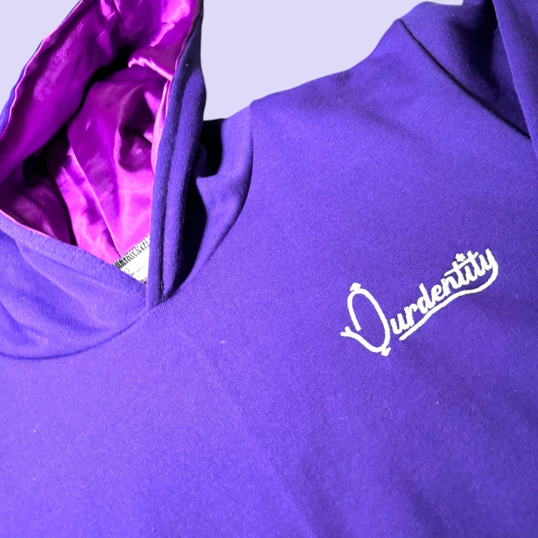 Satin Lined Purple Overhead Hoodie