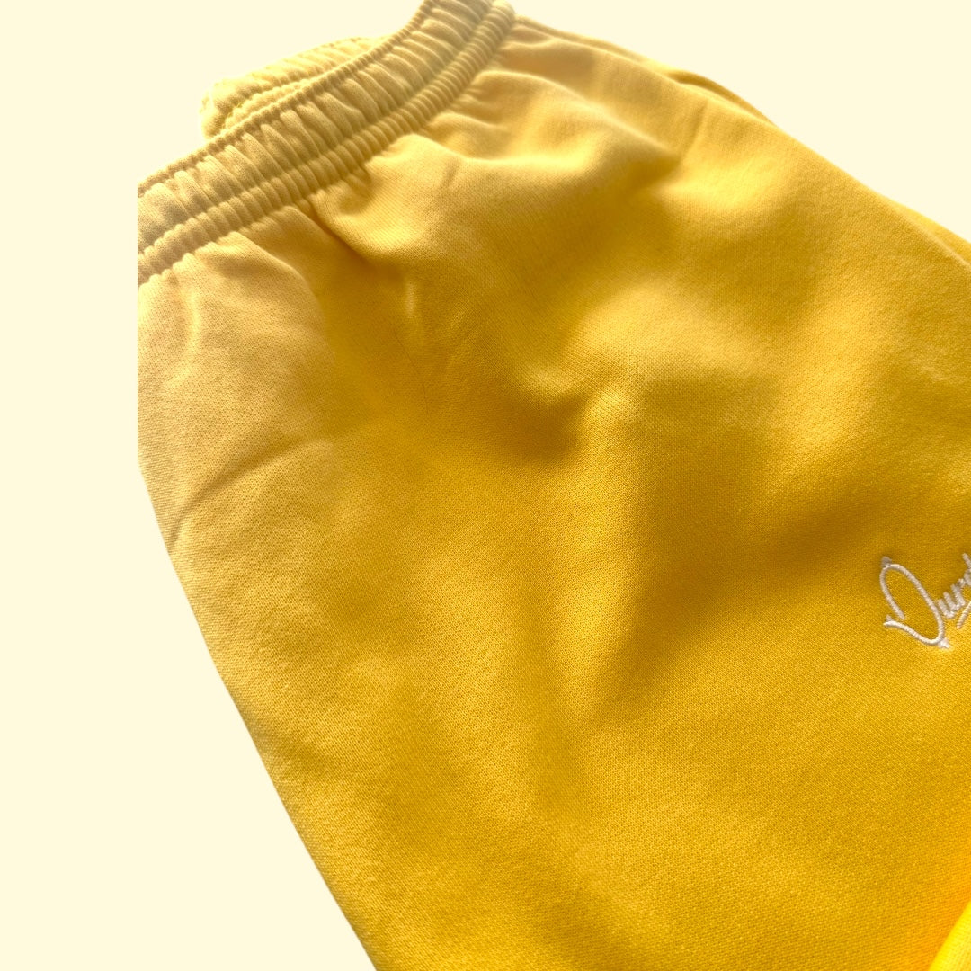 Yellow Zip Tracksuit with Open Ankle Bottoms
