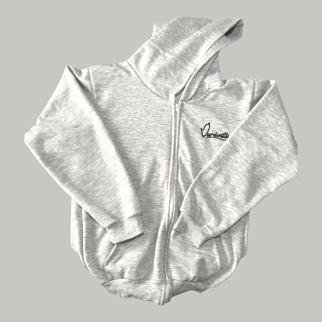 Silver Grey Full Zip Hoodie