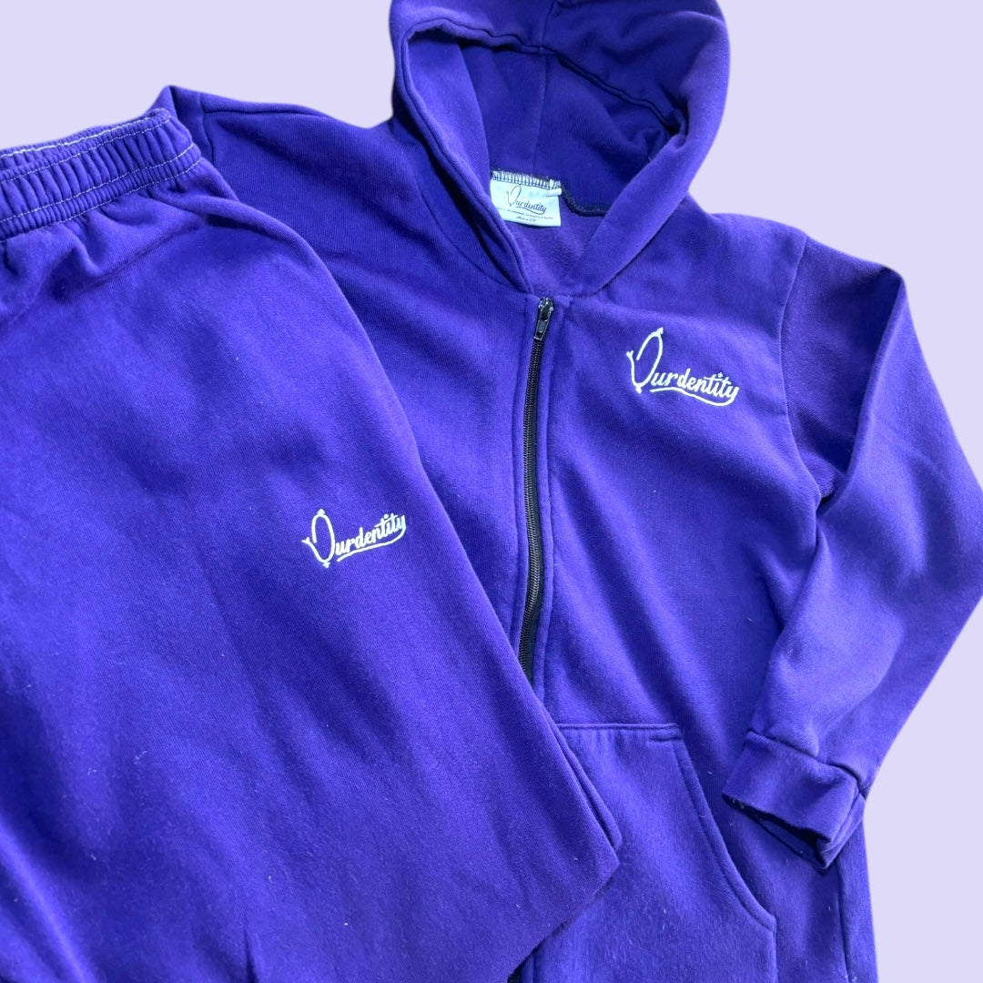 Purple Full Zip Cuff Bottom Tracksuit