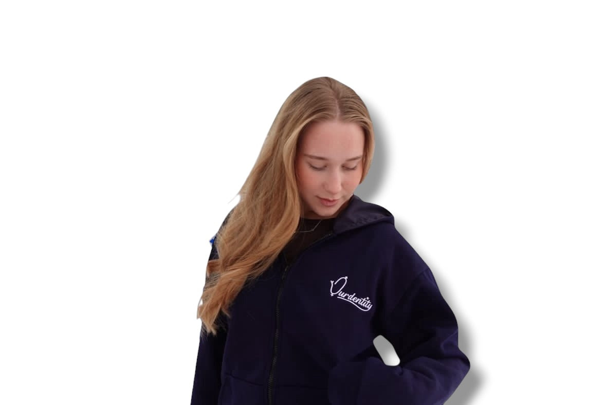 Satin Lined Navy Blue Hoodie