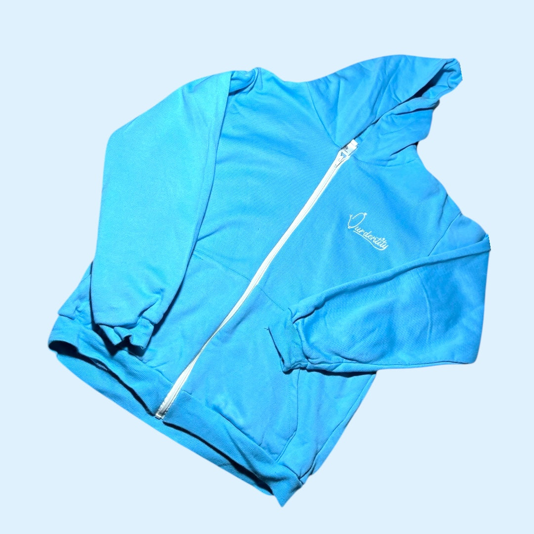 Sky Blue Full Zip Hoodie