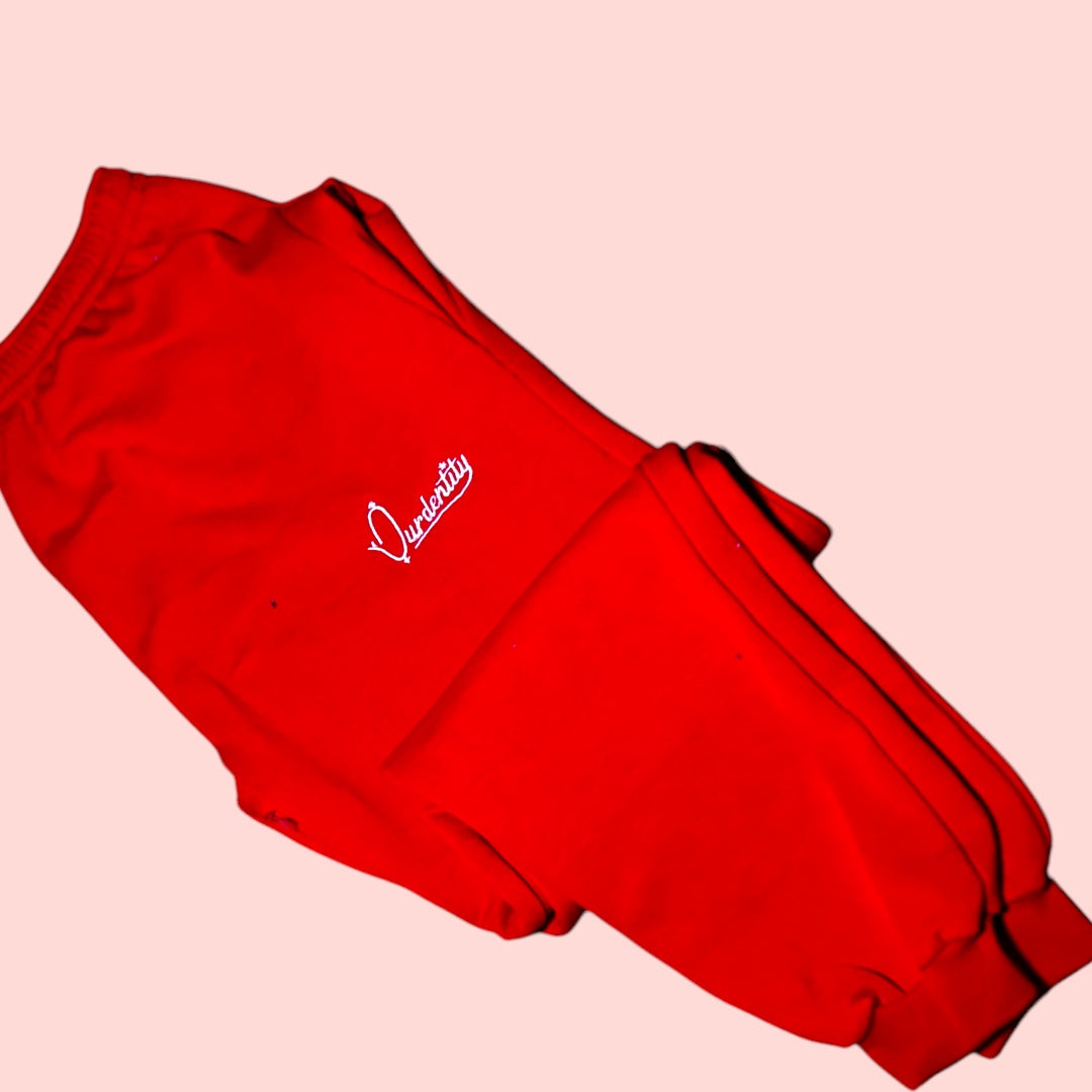 Red Cuffed Tracksuit Bottoms