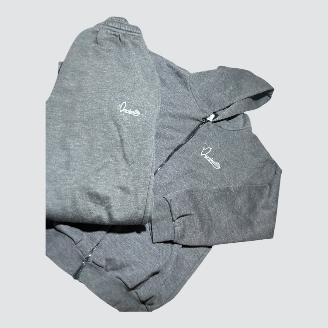 Raven Grey Full Zip Cuff Bottom Tracksuit