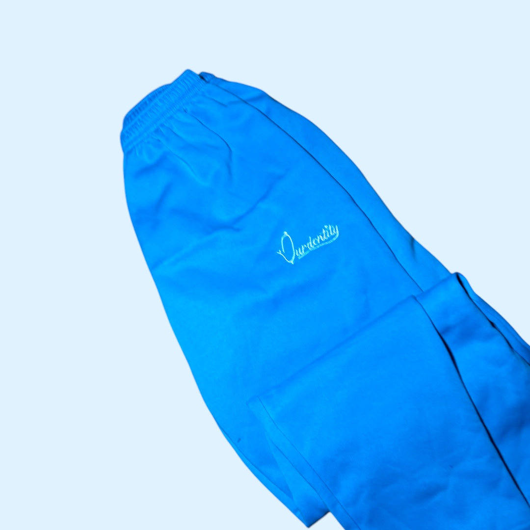 Sky Blue Overhead Tracksuit with Open Ankle Bottoms