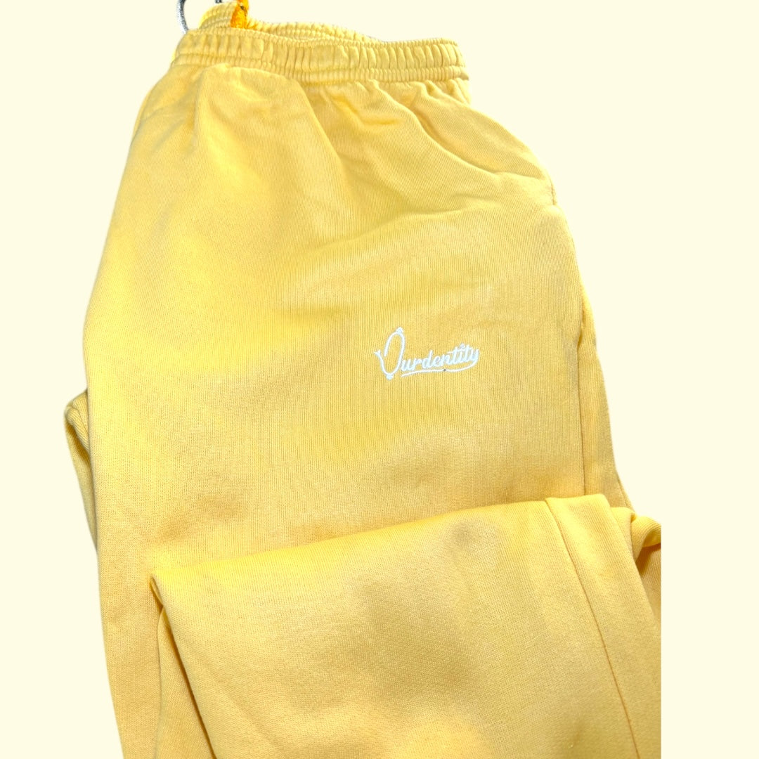 Yellow Overhead Tracksuit with Open Ankle Bottoms