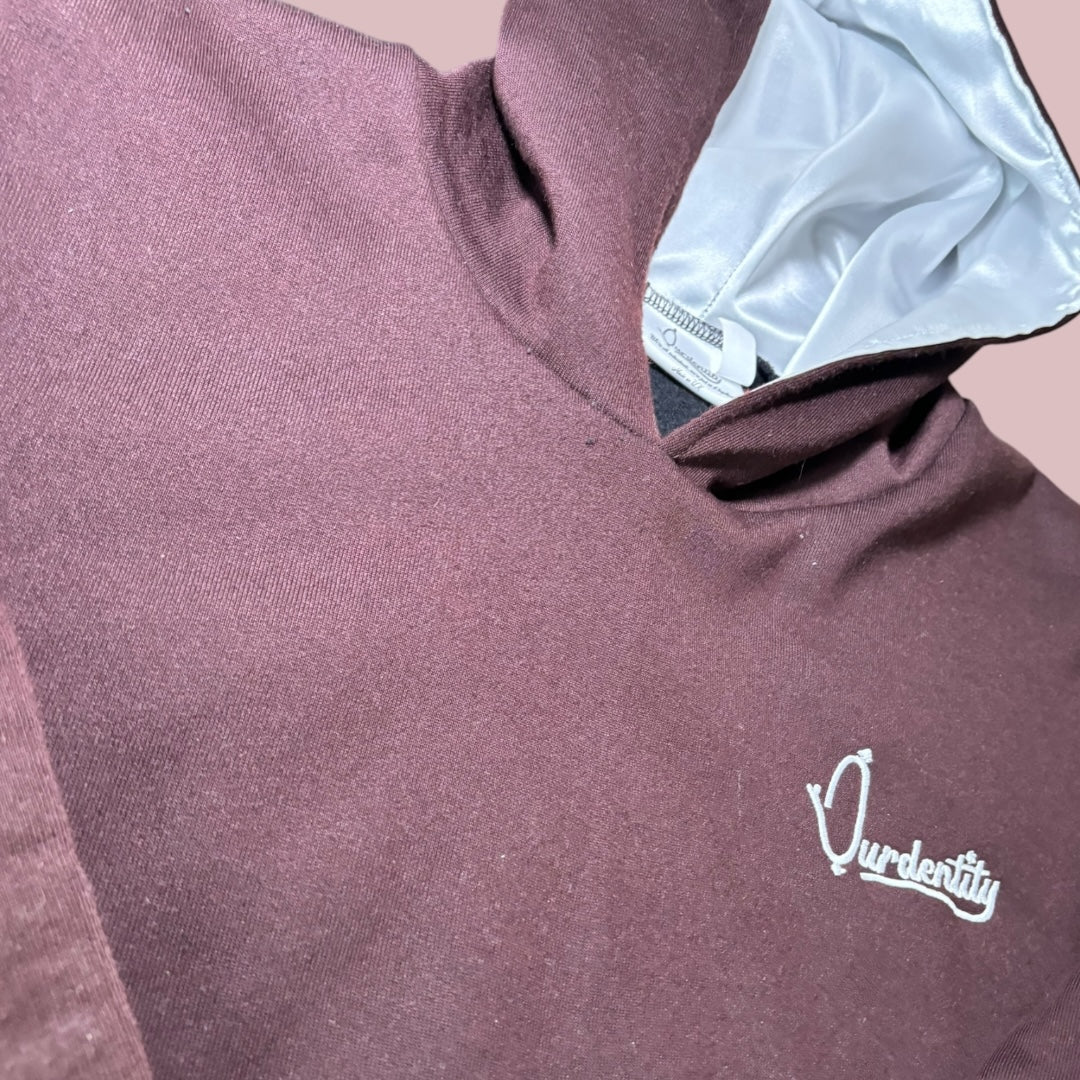 Satin Lined Brown Overhead Hoodie