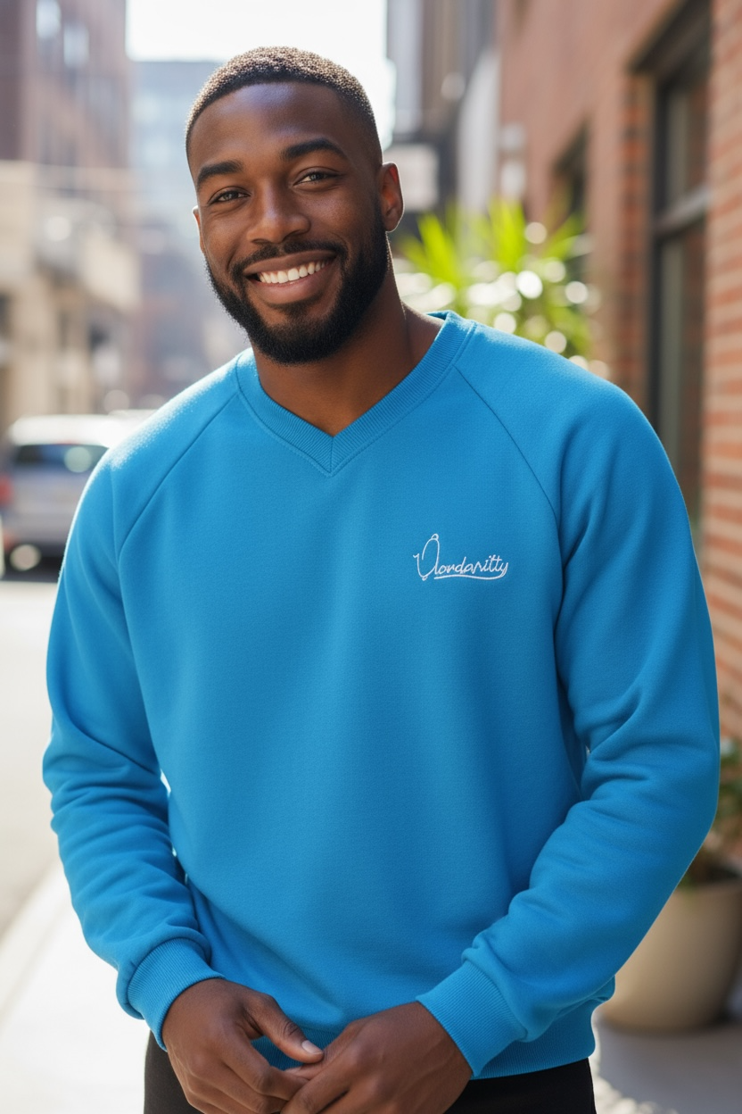 Sky Blue V Neck Jumper