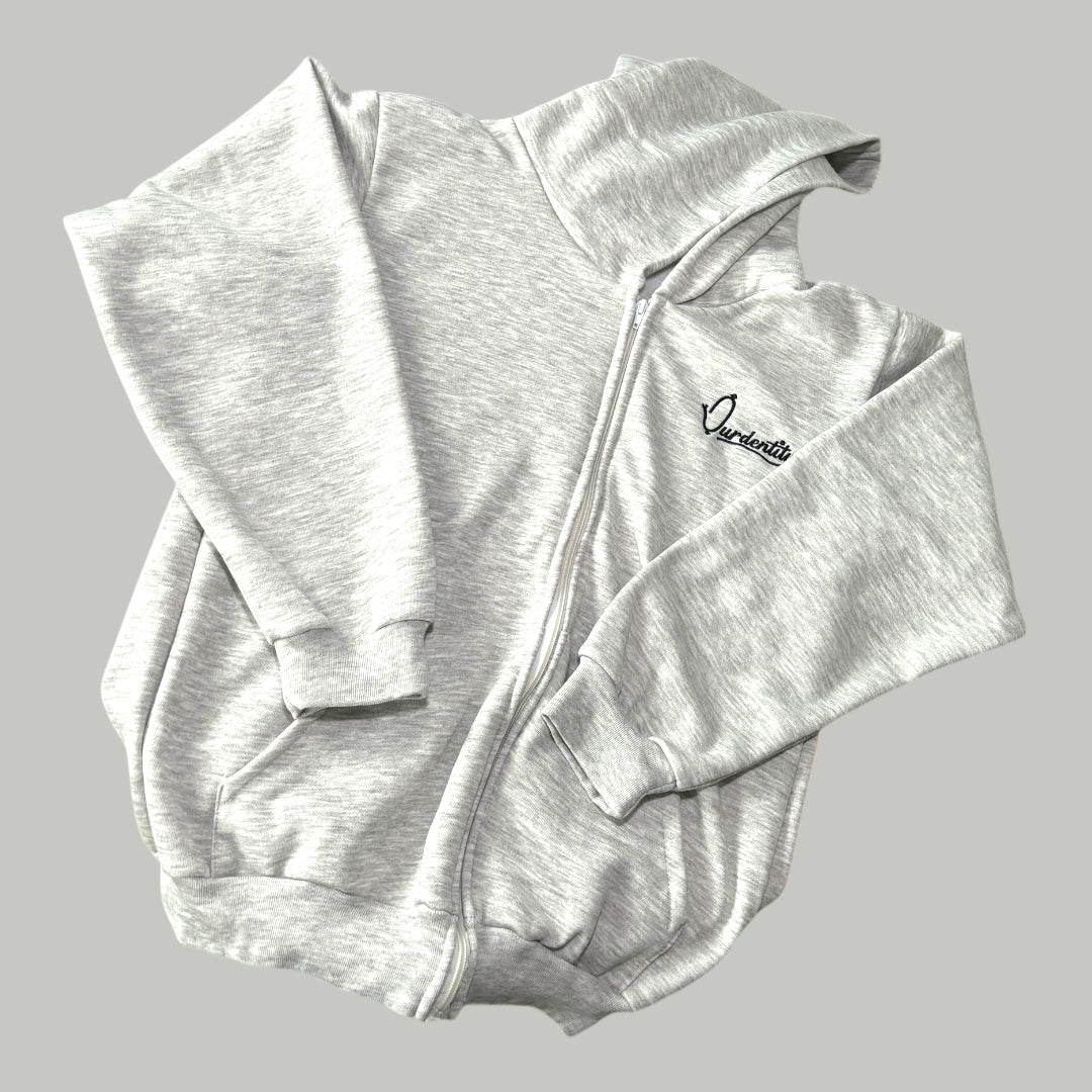 Silver Grey Full Zip Hoodie