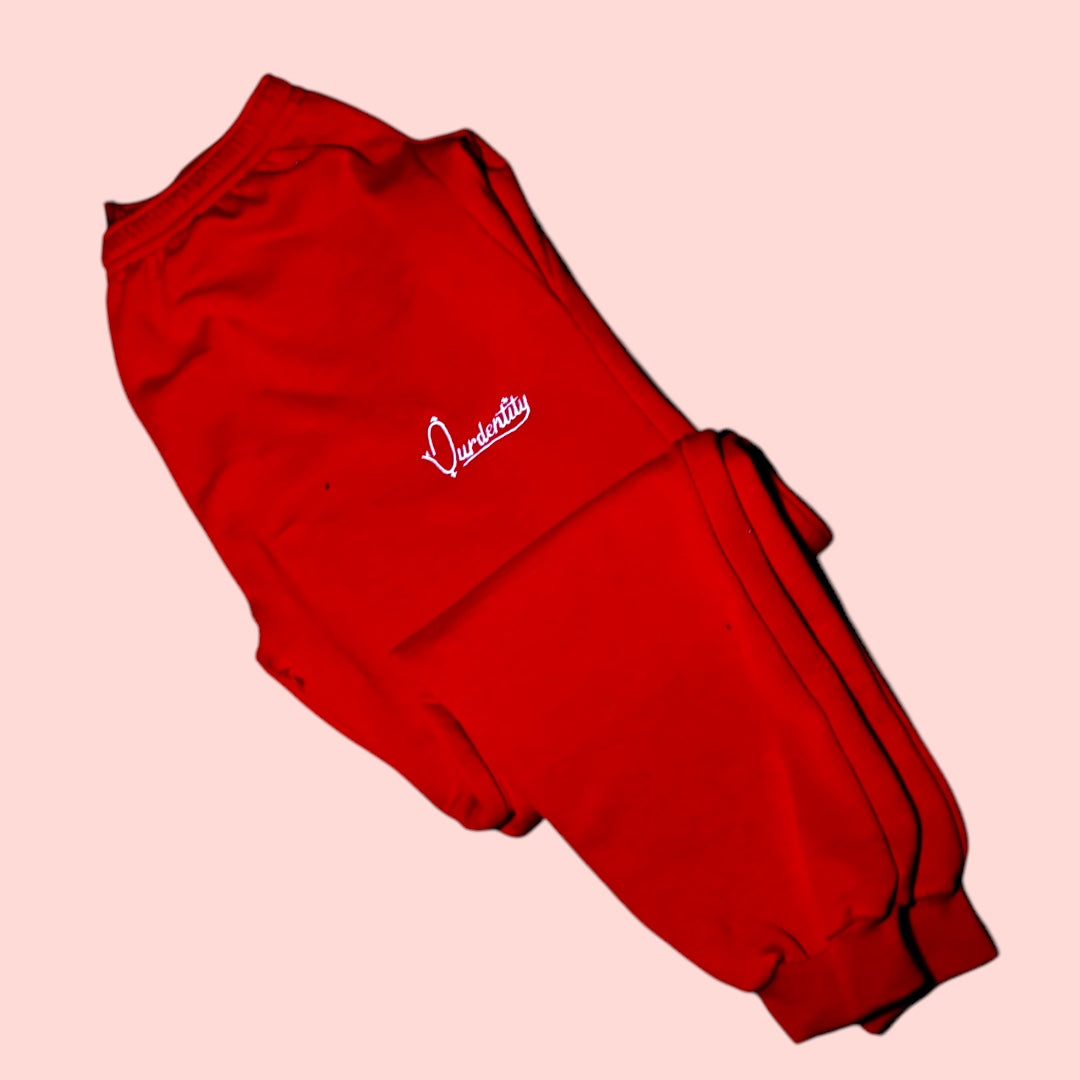Red Cuffed Tracksuit Bottoms