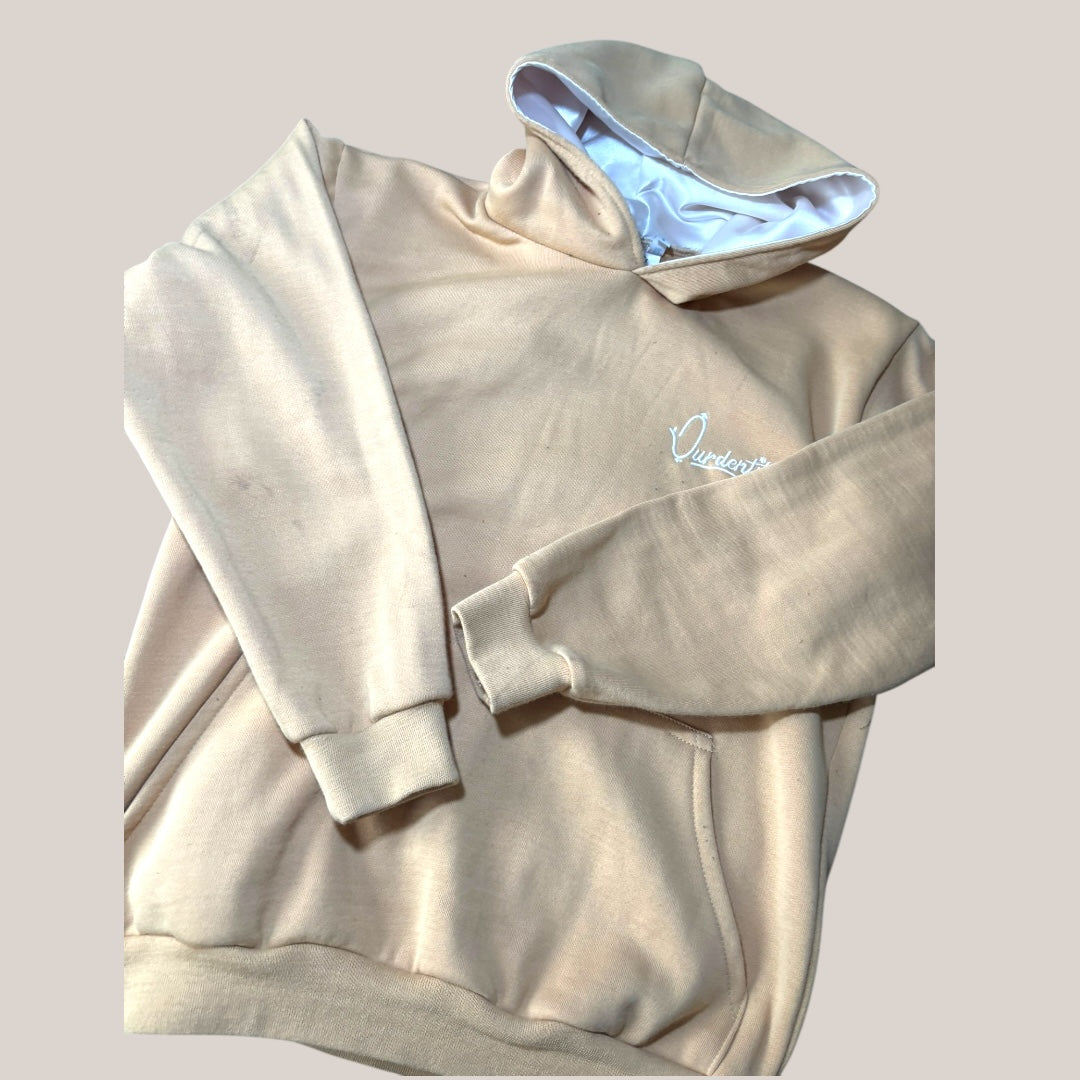 Satin Lined Caramel Overhead Hoodie