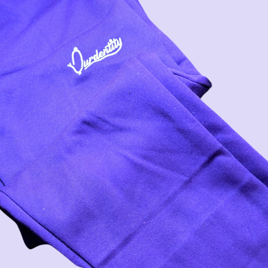Purple Overhead Tracksuit with Satin Lined Hood and Cuffed Bottoms